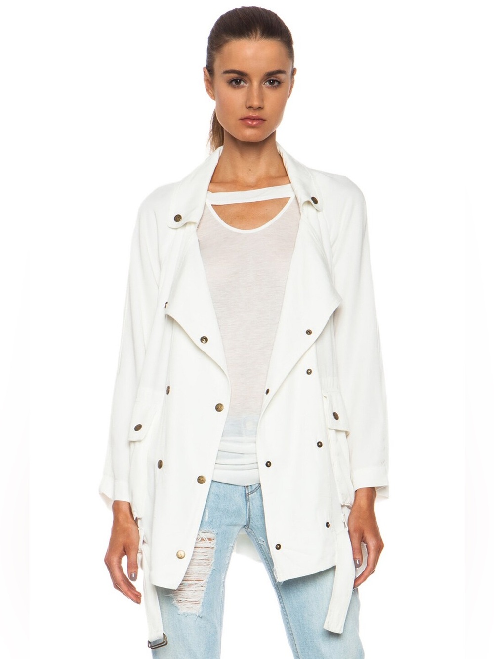 CURRENT/ELLIOTT "The Infantry Jacket" in Dirty White (Size 1)
